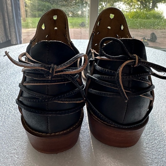 Anthropologie Musse & Cloud Black Ankle Boots Booties Laser cut Coolise size 10 - Picture 7 of 10